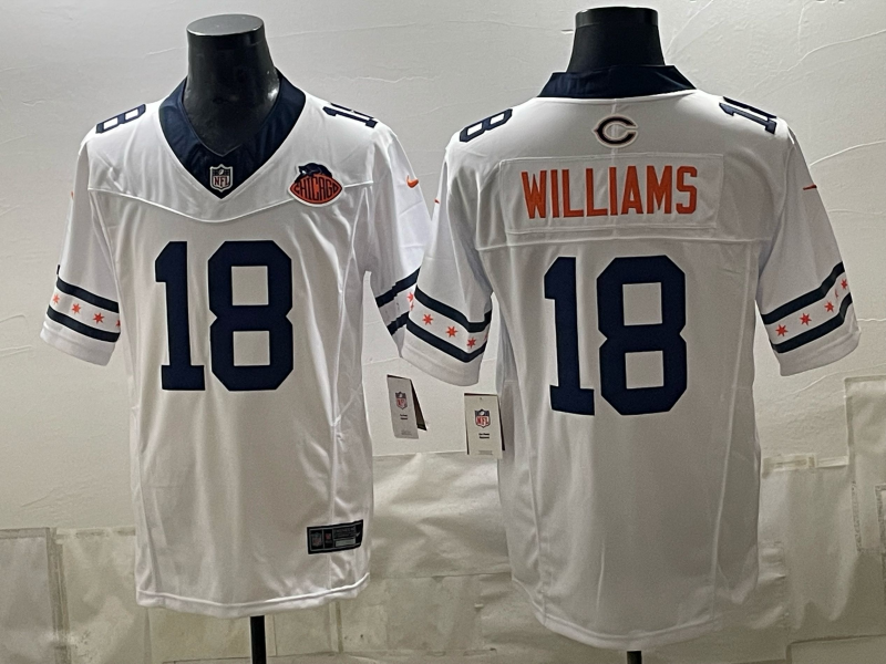Chicago Bears #18 Williams white Nike Limited NFL Jersey 0903006->youth mlb jersey->Youth Jersey